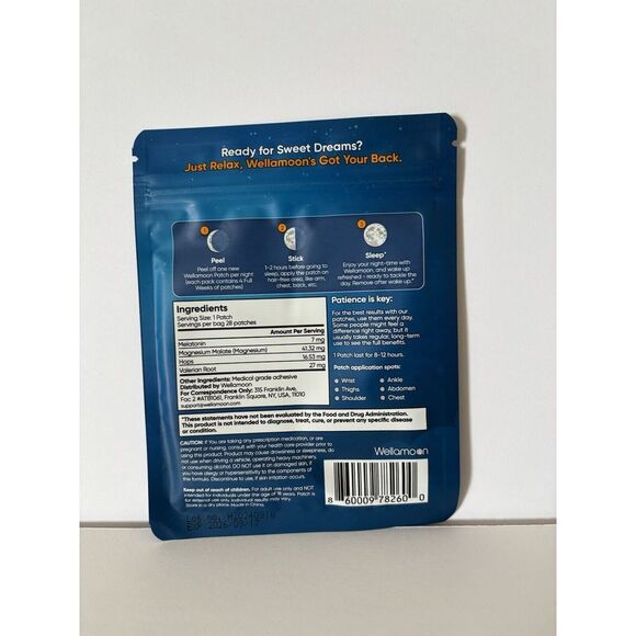 Wellamoon Sleep Support Patches 28 Patches NEW SEALED-Exp 9/17/26 - Picture 3 of 10